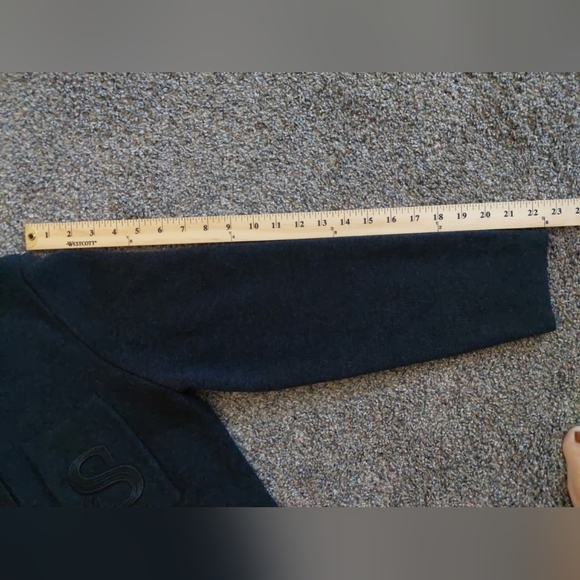 SANDRO Paris Knit Cardigan Embroidered Pocket CHARCOAL GRAY Nwot Wool - Picture 11 of 13